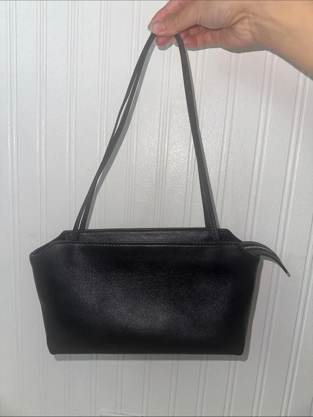 Black Lambskin Leather Women's Small Shoulder Bag